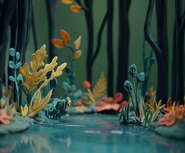 Stylized Miniature Forest Artwork