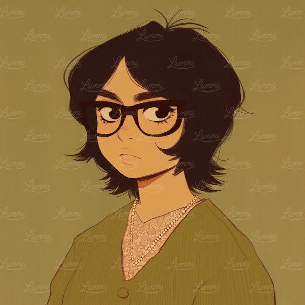 Stylized Portrait of a Person with Glasses