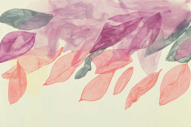 Serene Translucent Leaves Artwork