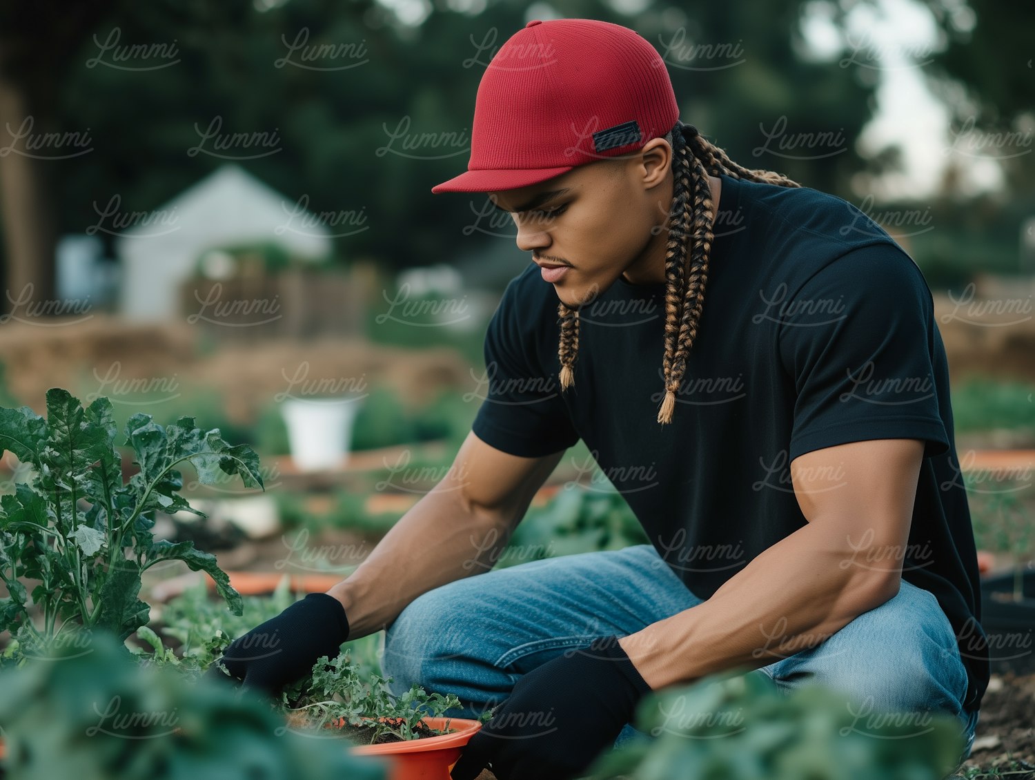 Young Man Gardening