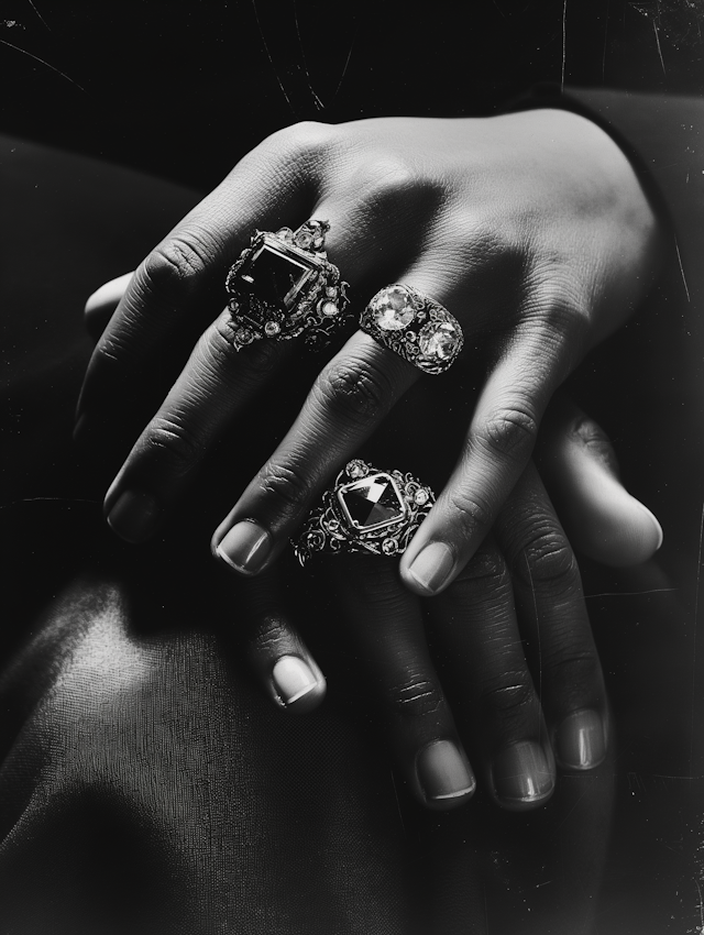 Elegant Hands with Ornate Rings