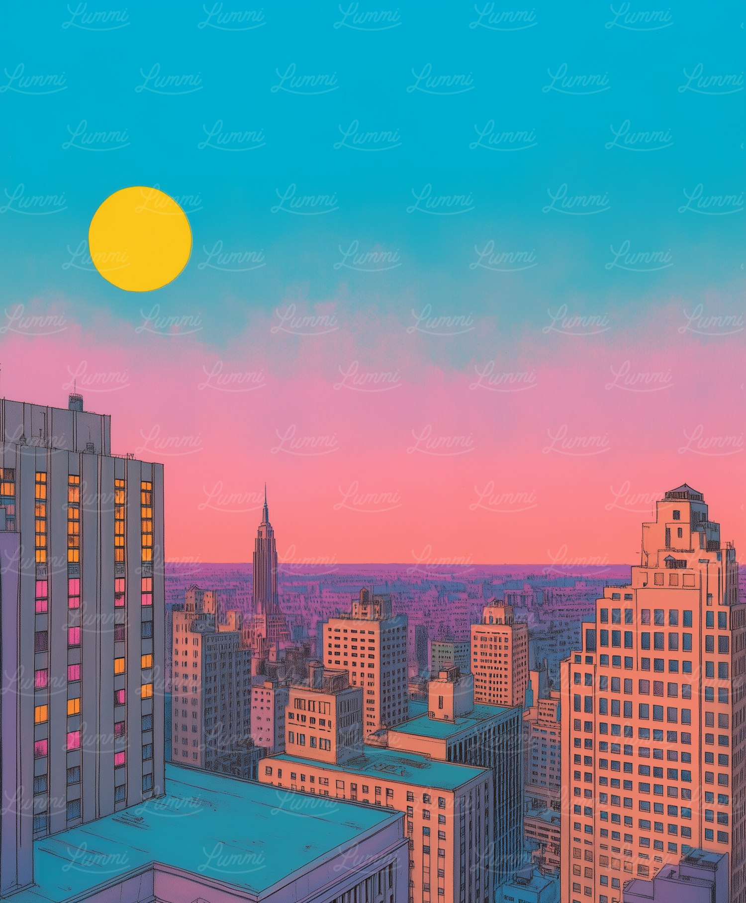 Cityscape at Sunset