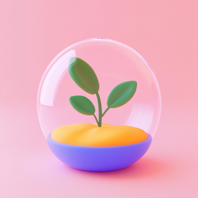 Stylized Minimalist Plant Terrarium