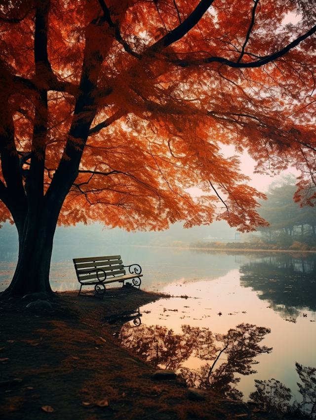 Autumn Serenity by the Lake