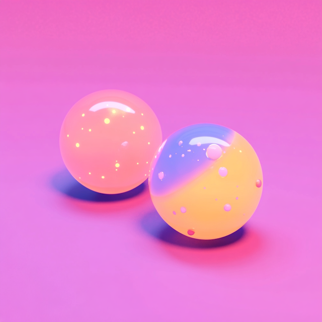 Colorful Spheres on Pink Surface