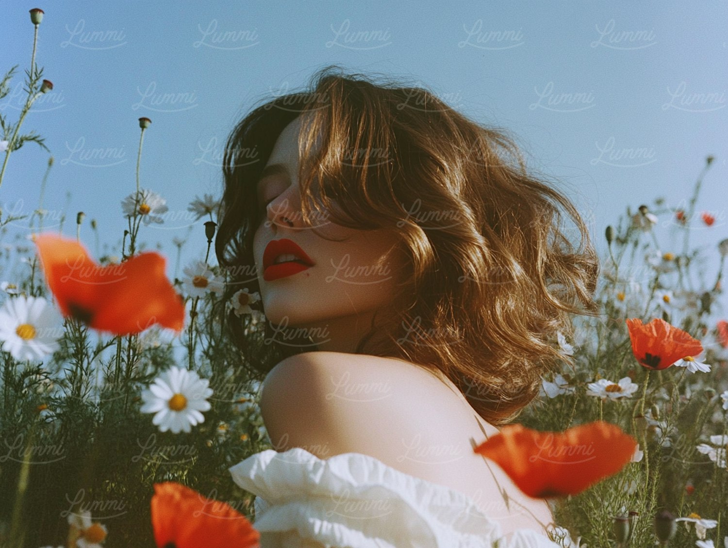 Woman in Flower Field