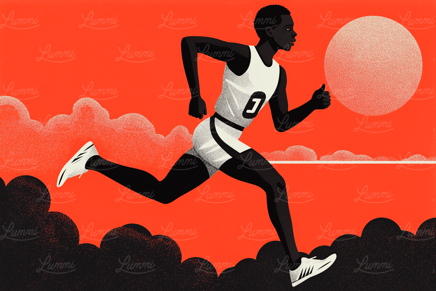 Stylized Male Runner Illustration