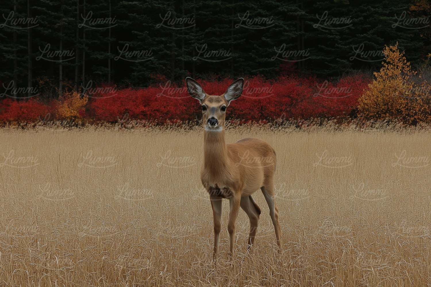 Deer in Autumn Field