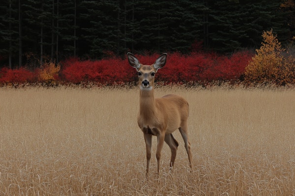 Deer in Autumn Field