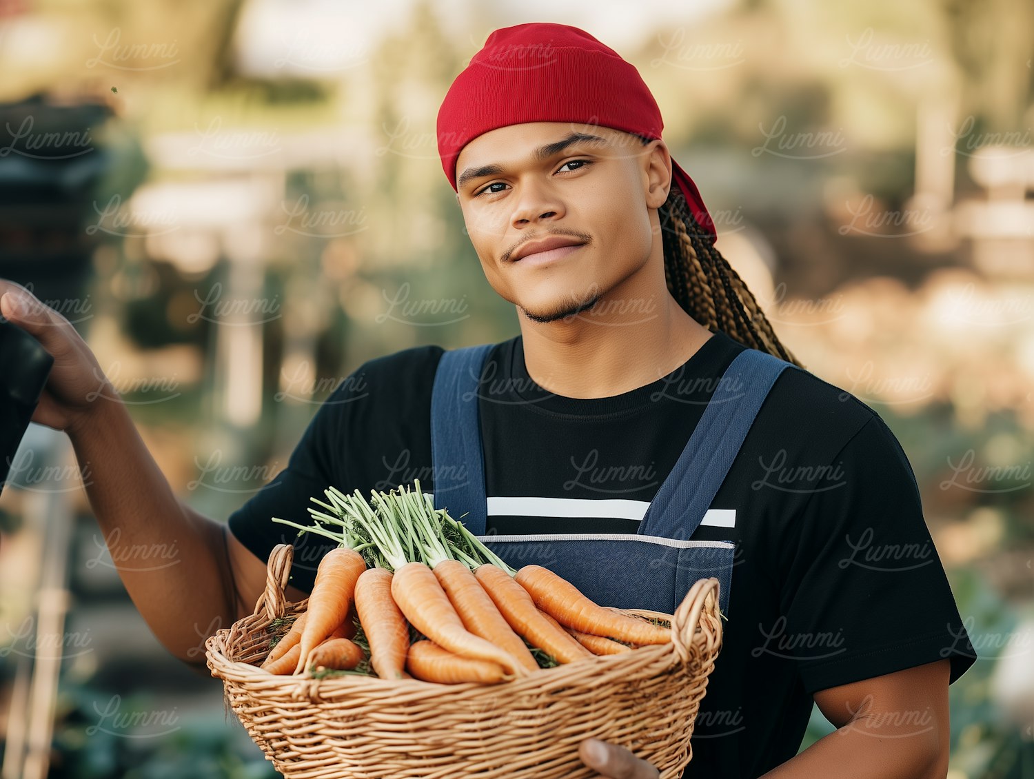 Young Man with Harvested Carrots