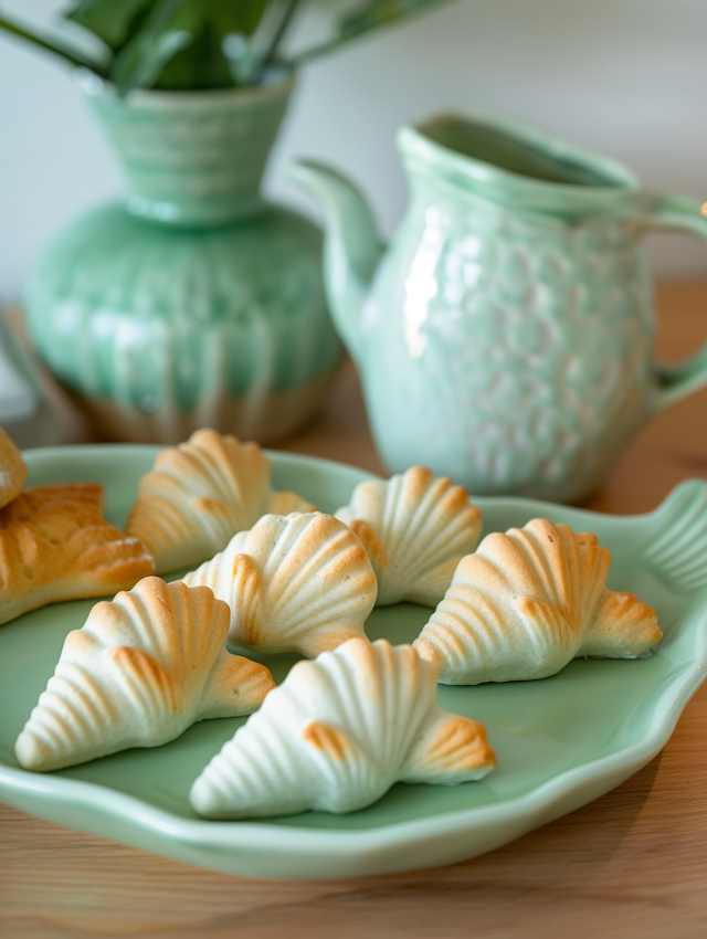 Freshly Baked Pastries on Ceramic Plate