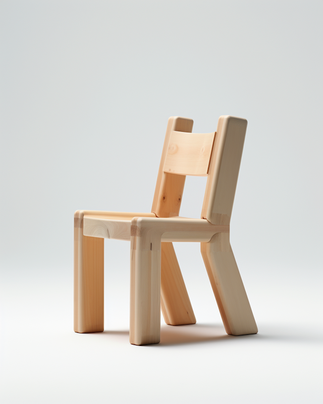 Scandinavian Minimalist Wooden Chair