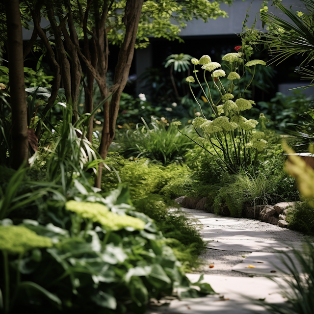 Tranquil Garden Oasis Pathway