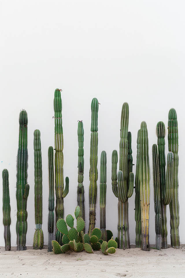 Desert Flora Against Light Wall