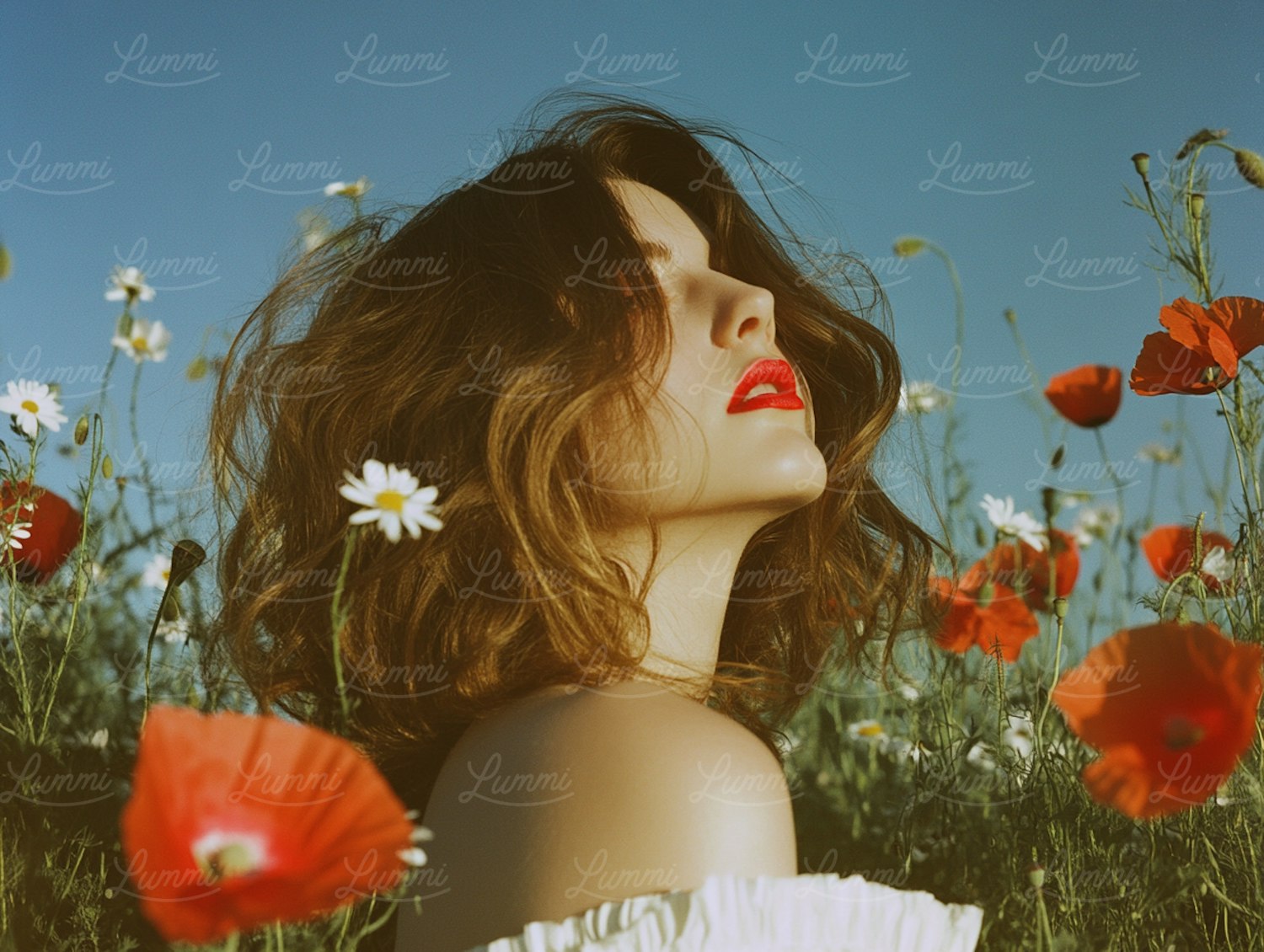 Woman in Flower Field