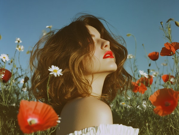 Woman in Flower Field