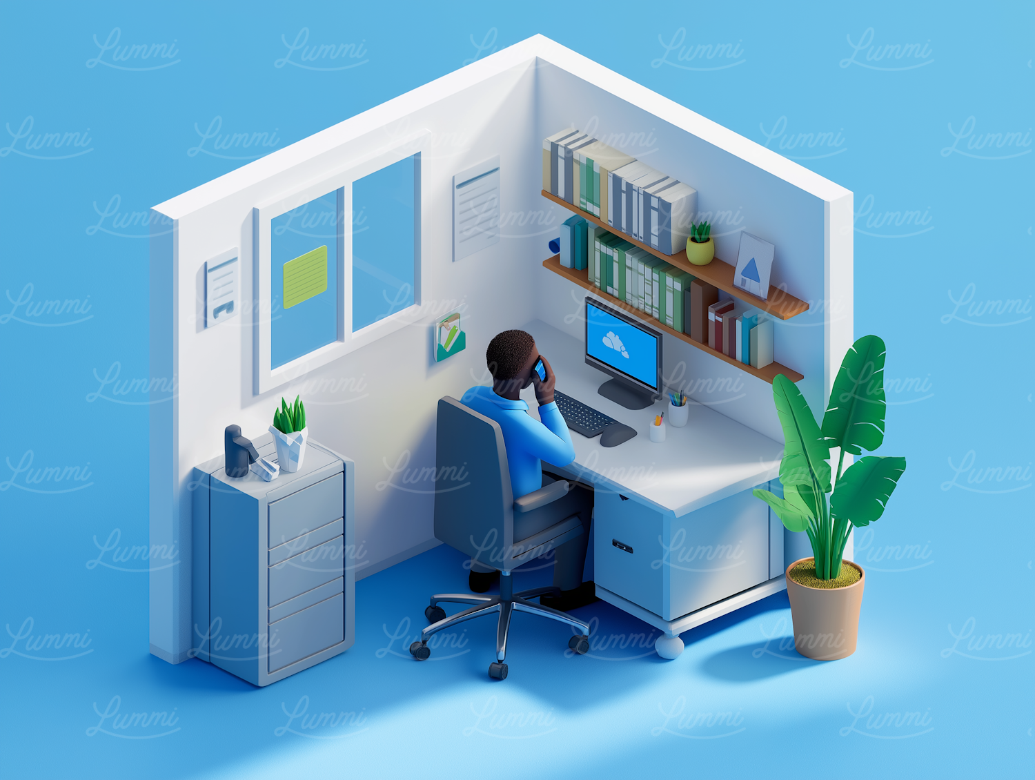 3D Illustration of Designer's Workspace