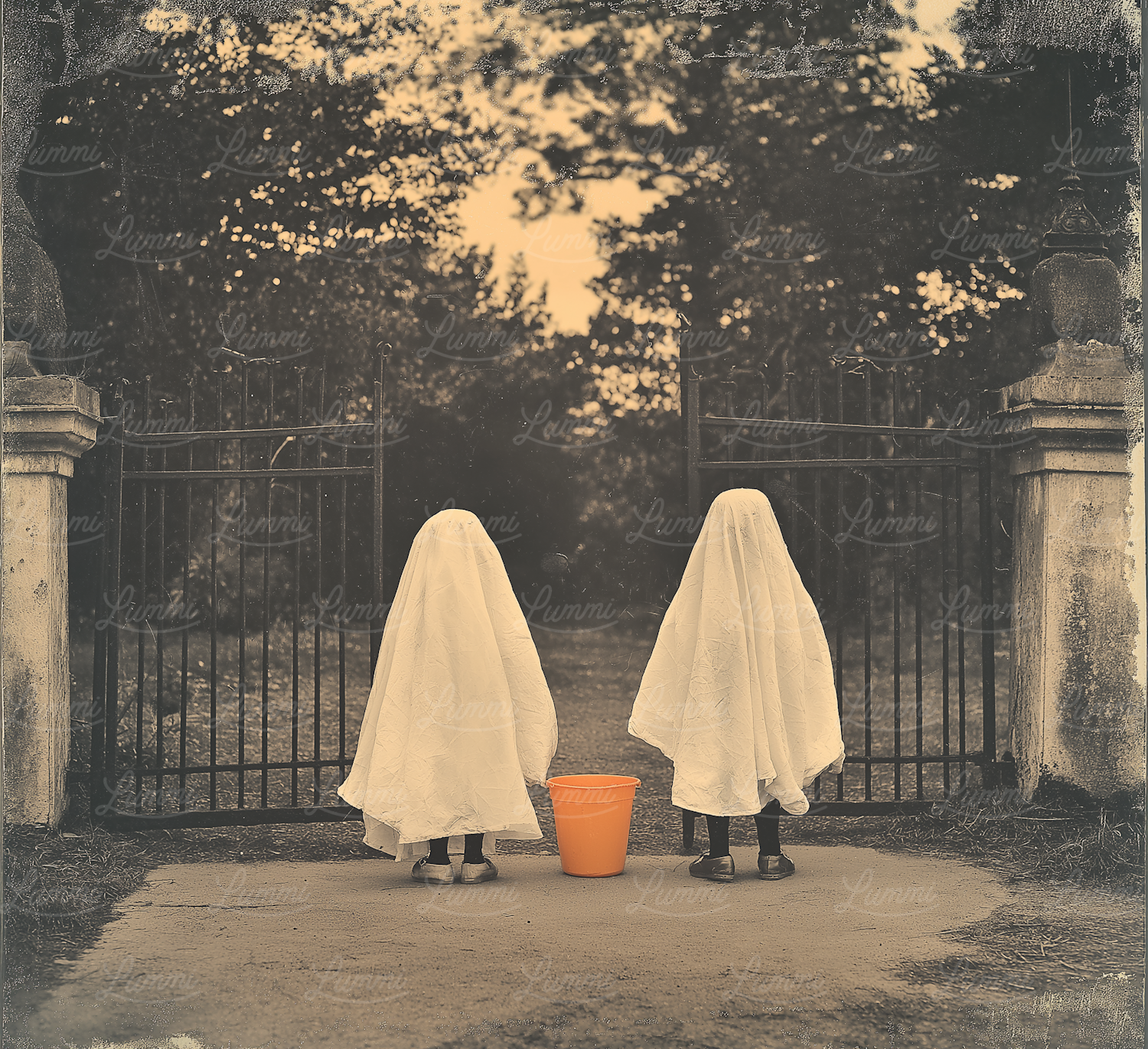 Children in Ghost Costumes