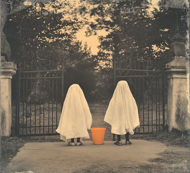 Children in Ghost Costumes