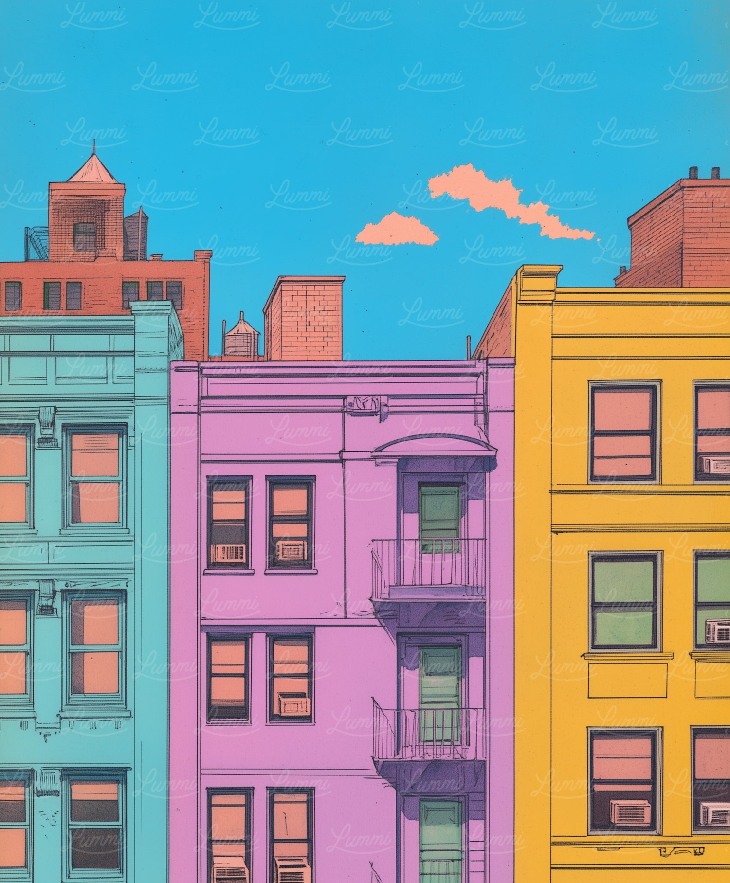 Colorful Urban Buildings