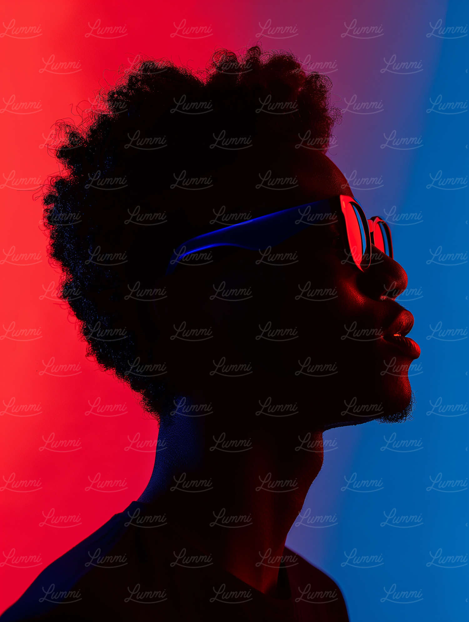 Silhouetted Profile with Color Gradient