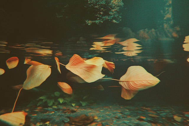 Serene Underwater Leaves