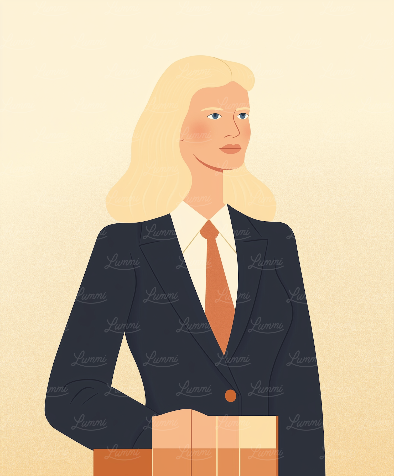 Professional Woman in Business Suit Illustration