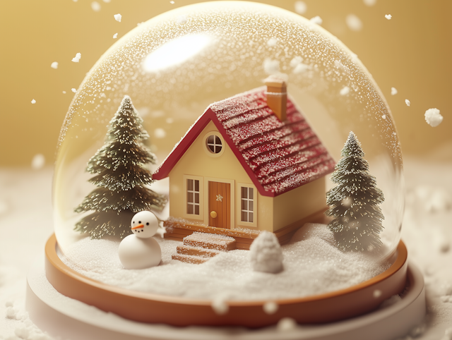 Charming Snow Globe with Cozy House