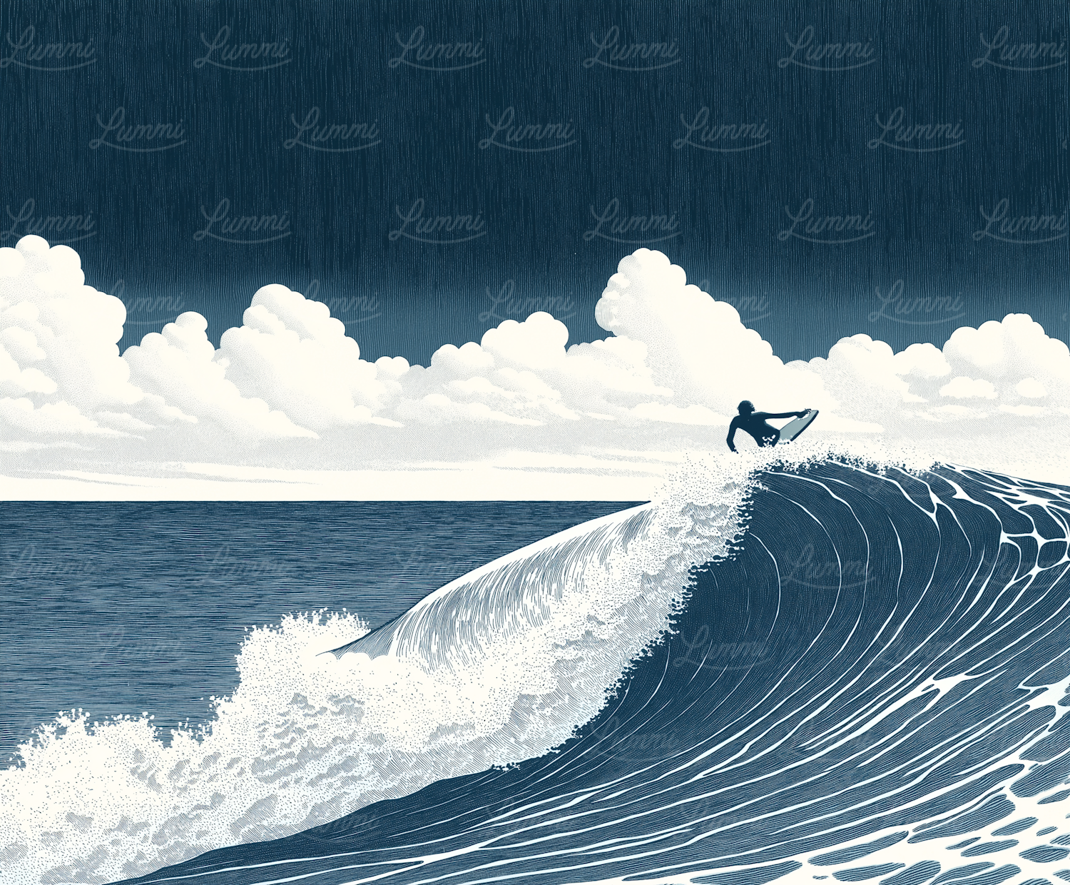 Stormy Surf Illustration