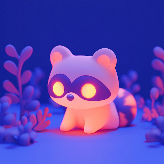 Ethereal Glowing Raccoon