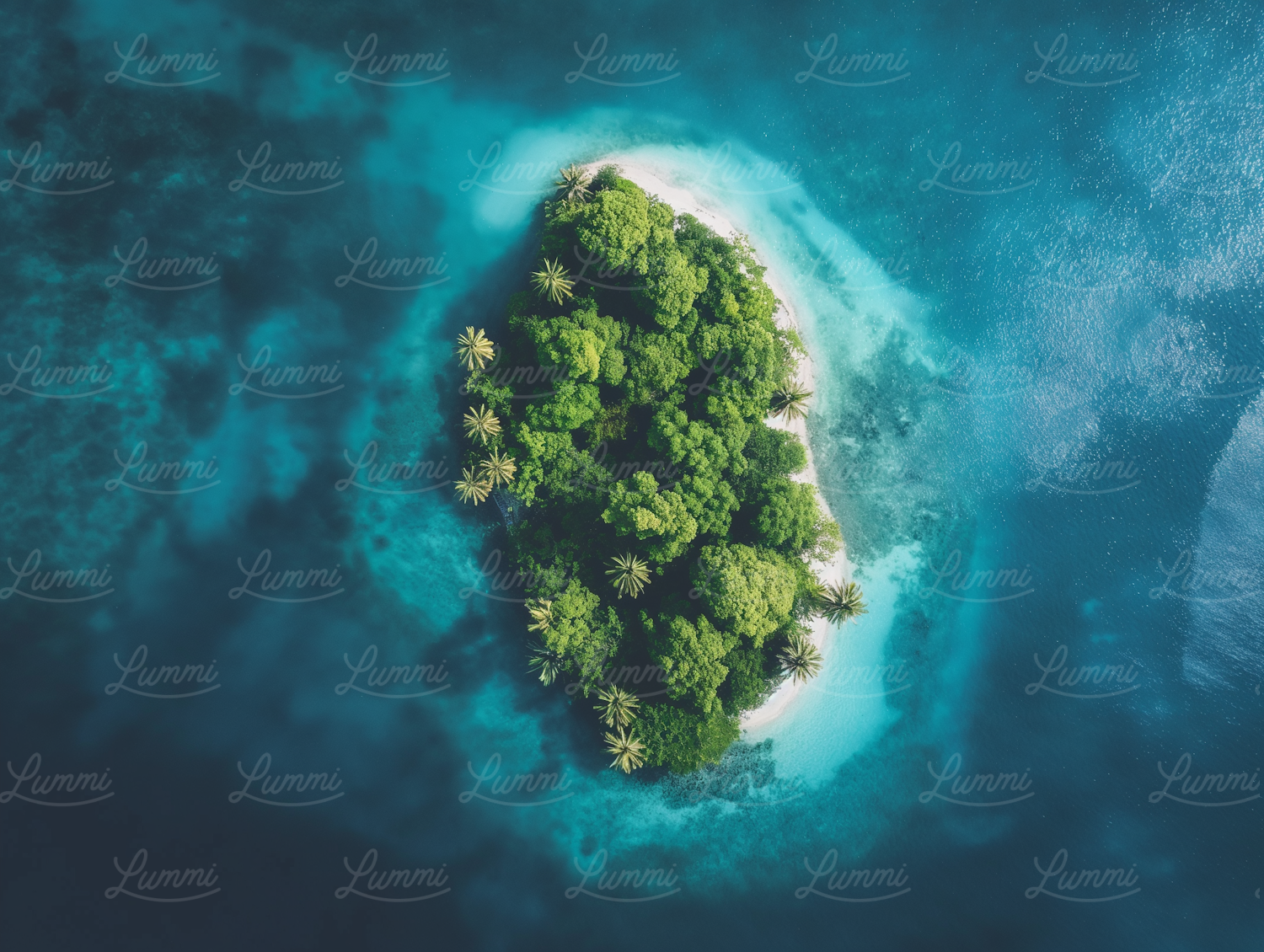 Tropical Island Aerial View