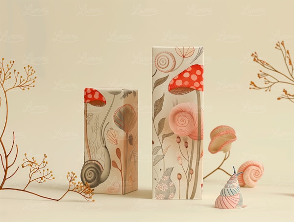 Whimsical Botanical and Mushroom Packaging Design