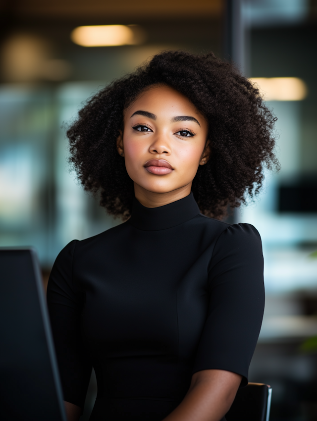 Confident Woman in Office Setting