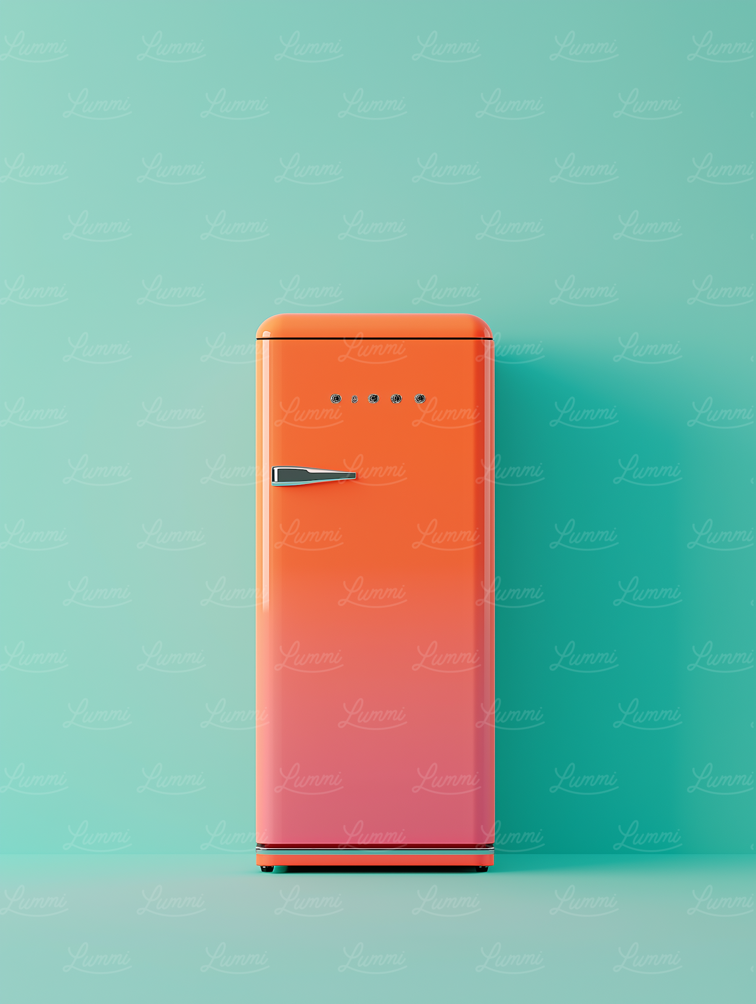 Vintage Style Orange Refrigerator