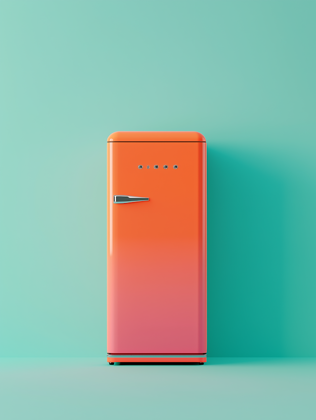 Vintage Style Orange Refrigerator