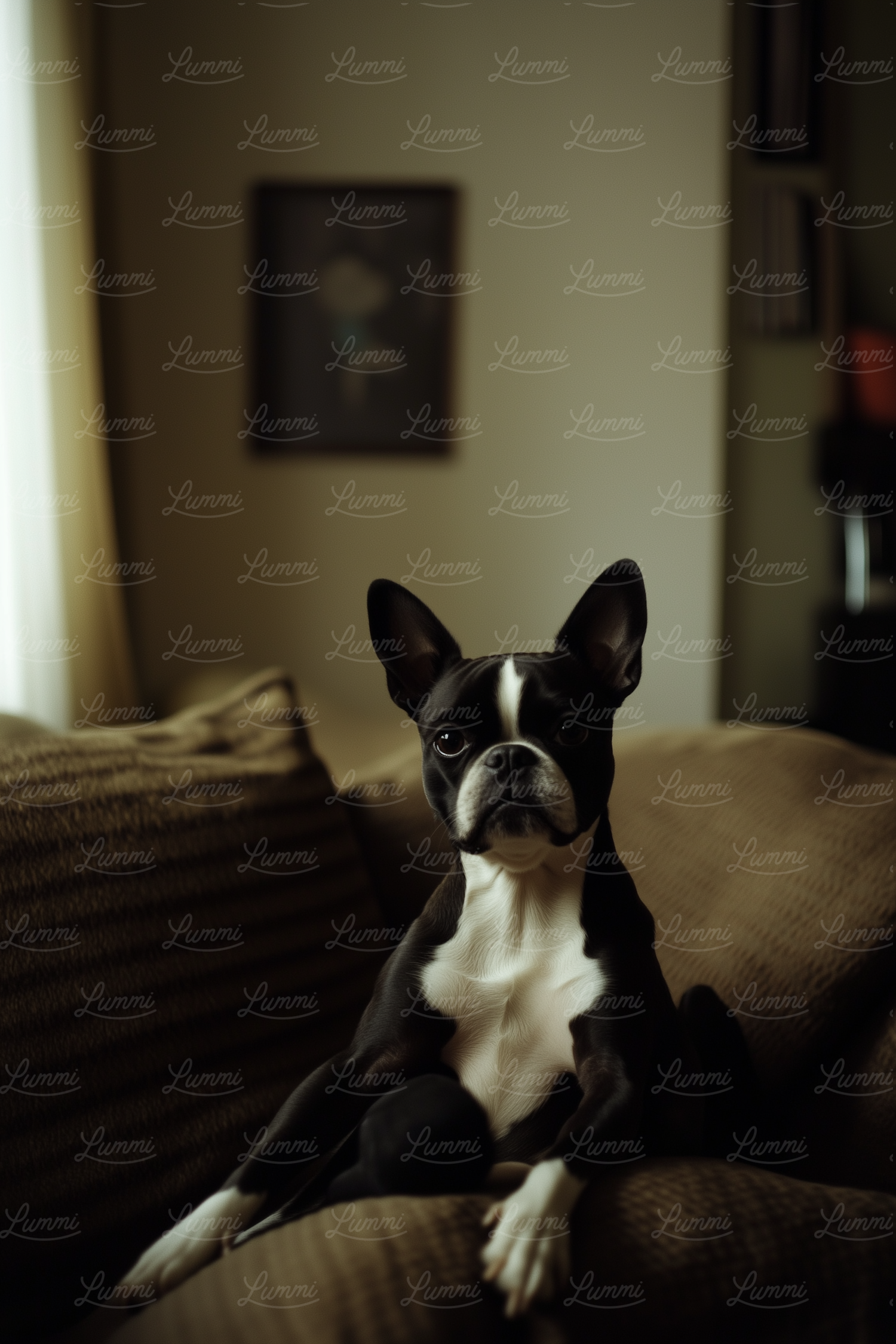 Contemplative Boston Terrier