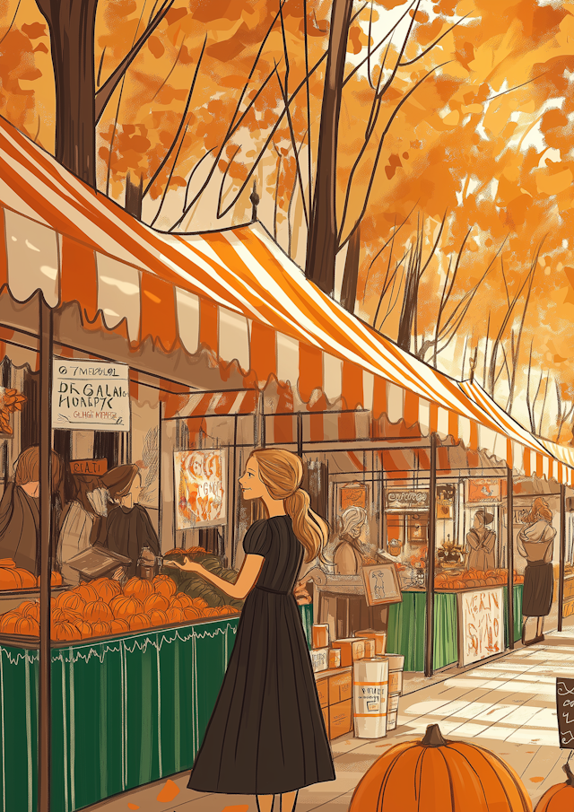 Autumn Market Scene