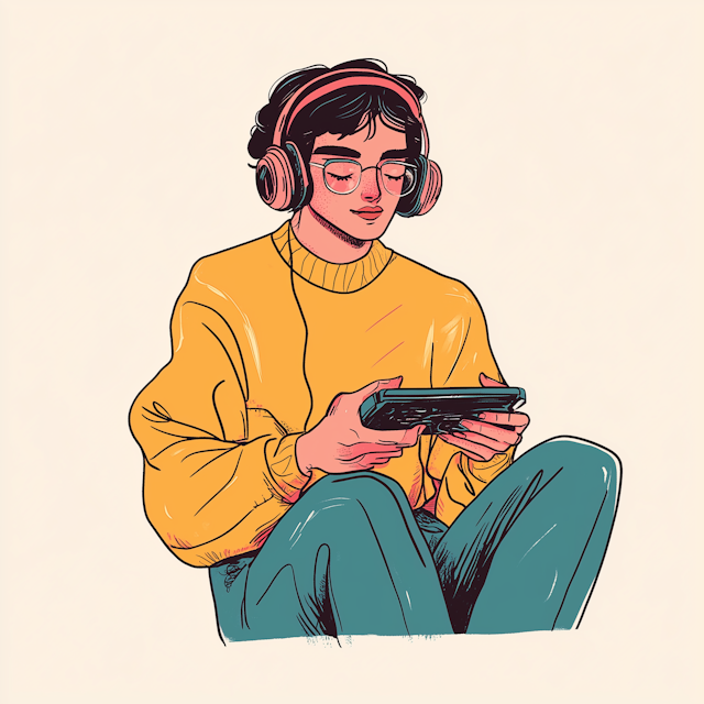 Gamer in Yellow Sweater