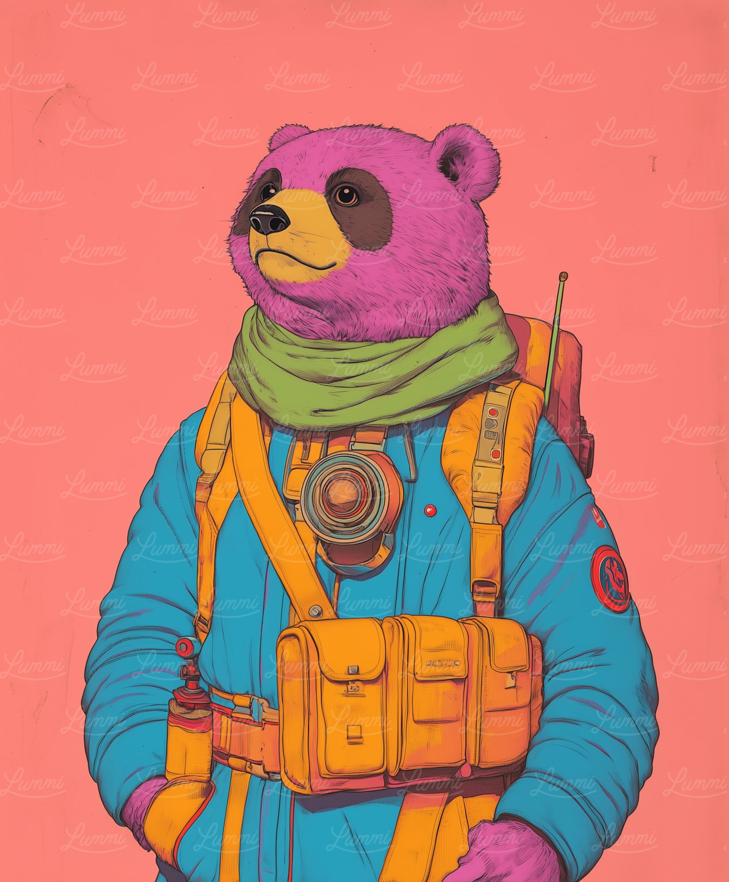 Adventurous Bear Illustration