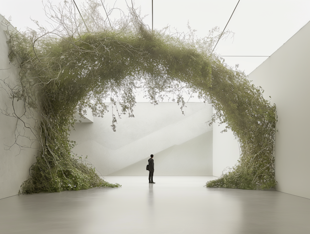 Solitary Contemplation Beneath Nature's Arch