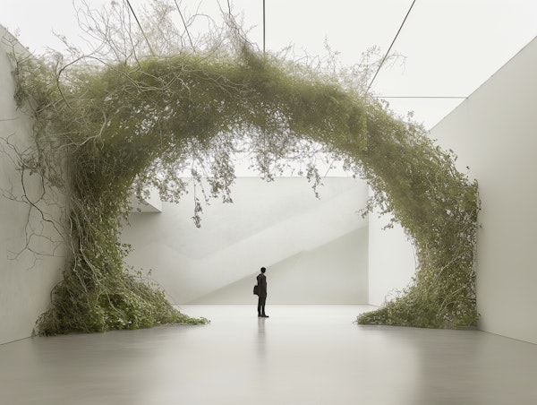 Solitary Contemplation Beneath Nature's Arch