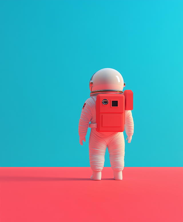 Stylized Astronaut in Red