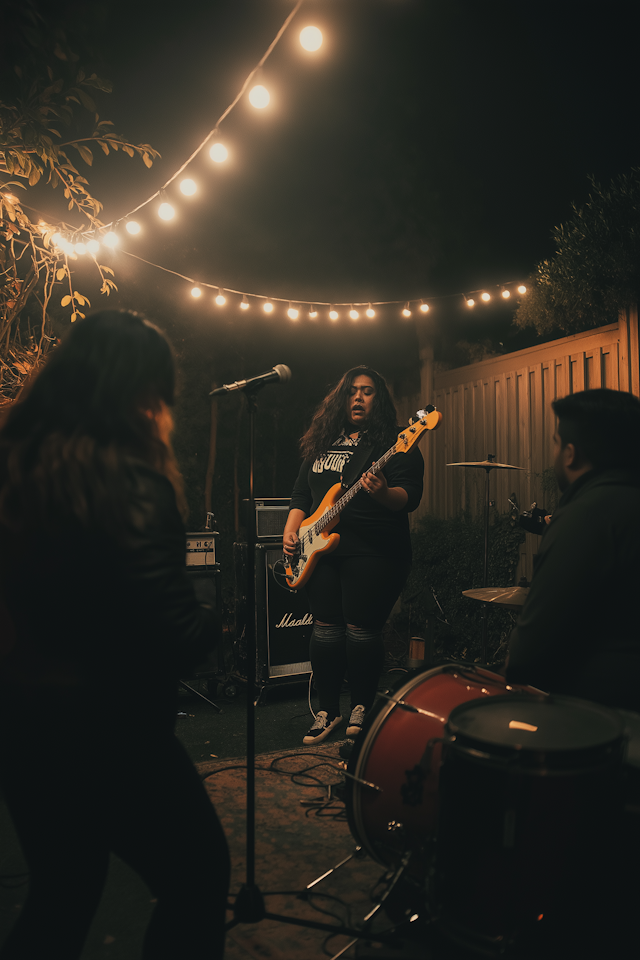 Outdoor Nighttime Musical Performance