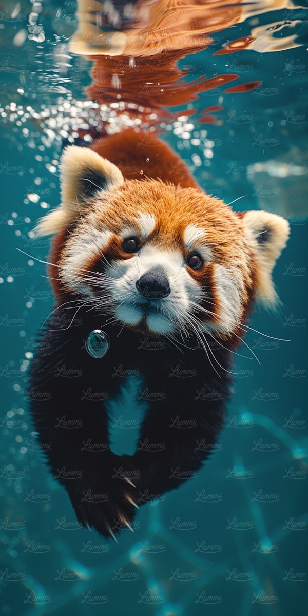 Red Panda in Water