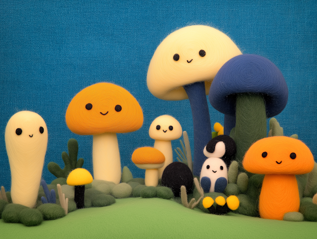 Whimsical Mushroom Scene