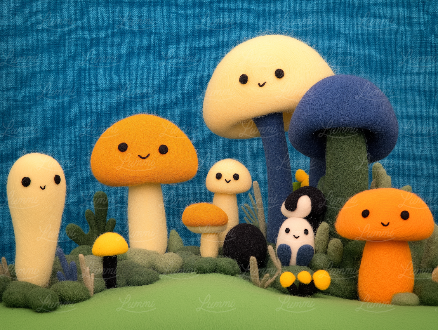 Whimsical Mushroom Scene