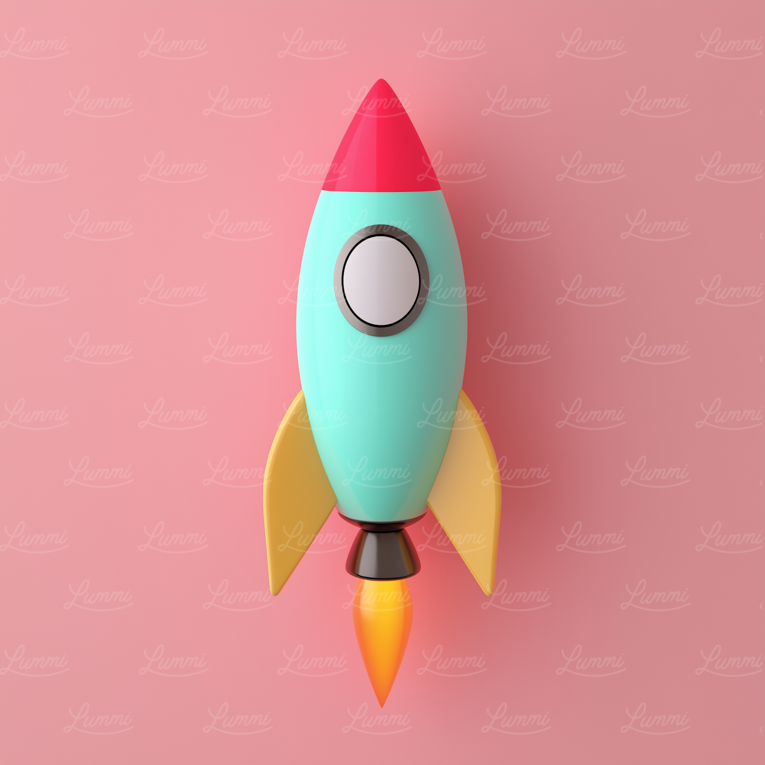 Stylized Cartoon Rocket Illustration