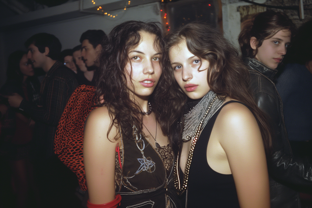 Party Scene with Two Young Women