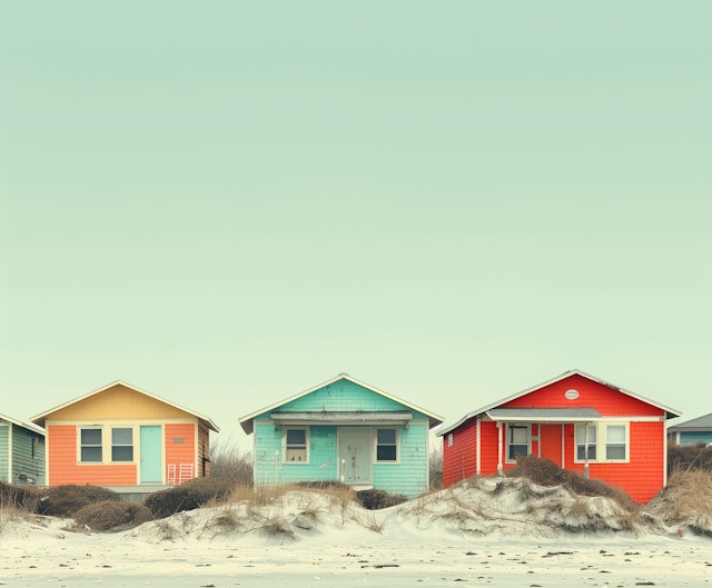 Serene Colorful Beach Houses