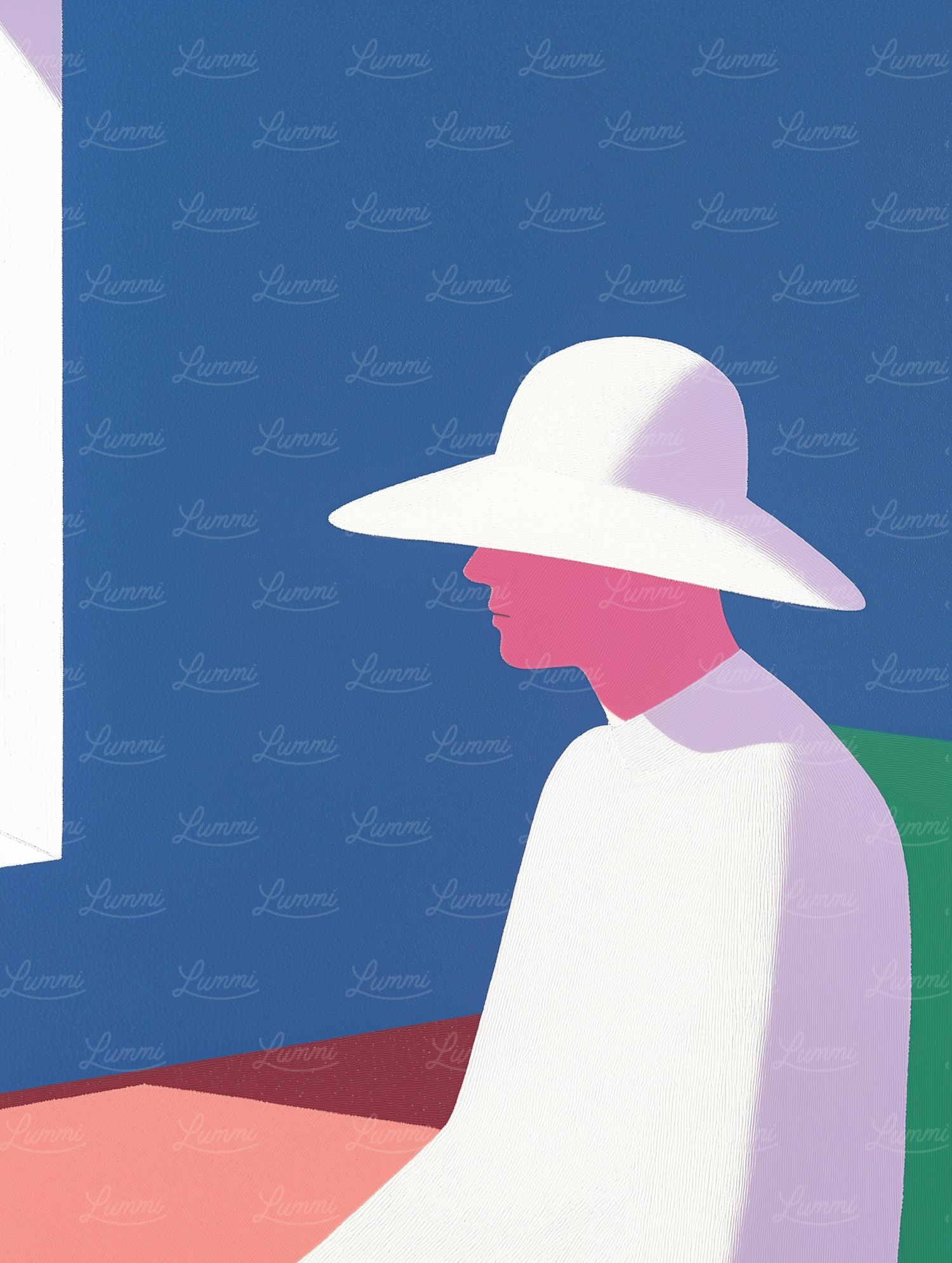 Stylized Person with White Hat